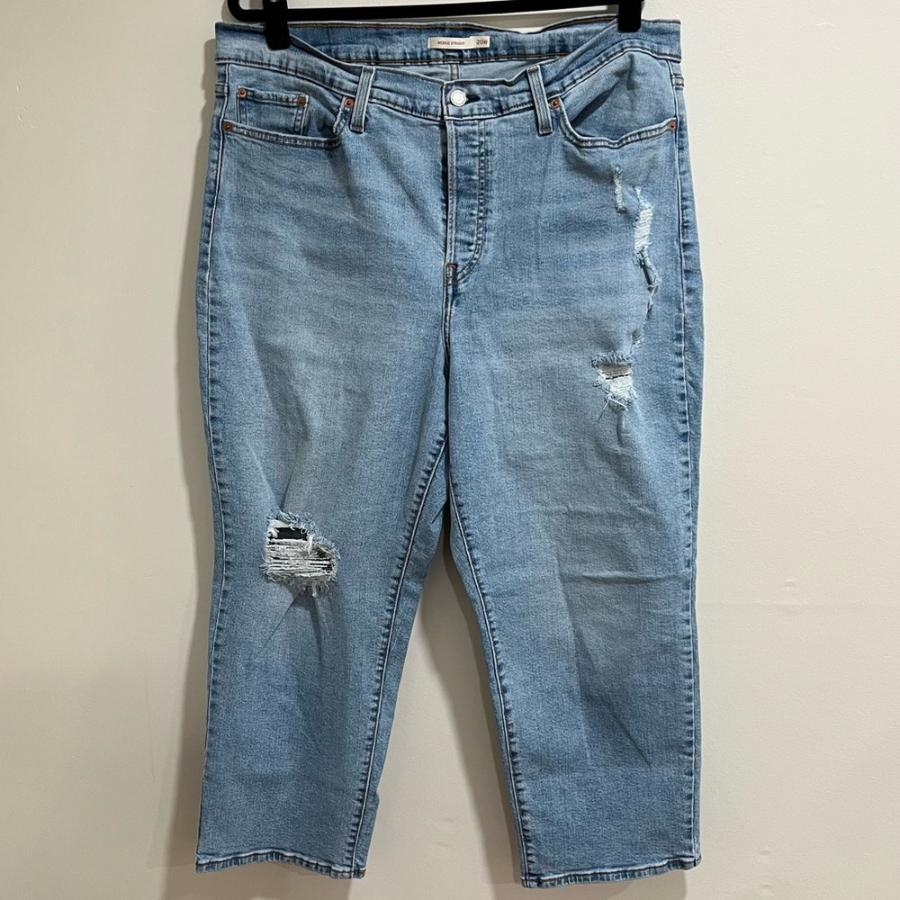 Levi's Blue Denim Wedgie Straight Plus Jeans 20W